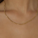 9ct Yellow Gold Hollow Figaro Belcher Chain