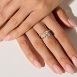 9ct Yellow Gold Oval Lab Diamond Split Wave Ring