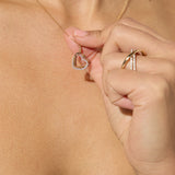 9ct Gold Tri-Colour Heart Pendant with 18" Trace Chain