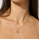 9ct Gold Tri-Colour Heart Pendant with 18" Trace Chain