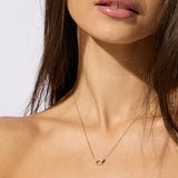 9ct Yellow Gold 0.11ct Diamond Linked Oval Necklace