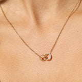 9ct Yellow Gold Diamond Interlocking Circles Necklace