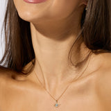 9ct Yellow Gold Evil Eye Pendant With 18" Trace Chain