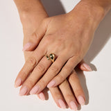 9ct Yellow Gold Cross Over Teardrop Ring