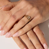 9ct Yellow Gold Moving Diamond Ring