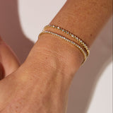 14ct Yellow Gold Natural Diamond Line Bracelet