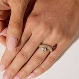 9ct Yellow Gold Pear Lab Diamond Triple Row Pavé Wave Ring