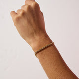 14ct Yellow Gold Natural Diamond & Gold Alternating Bracelet