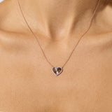 9ct Rose Gold Diamond Heart Pendant Necklace