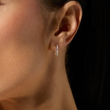 9ct Yellow Gold Diamond And Mini Heart Earrings