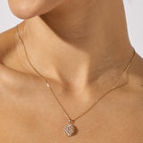 9ct Yellow Gold Diamond Egg Inspired Pendant With 18" Chain