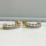 9ct Yellow Gold Diamond And Mini Heart Earrings