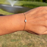 9ct Yellow Gold Single Pear Cut 0.75ct Lab Diamond "The One" Bracelet
