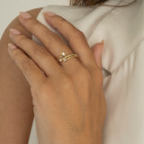 9ct Yellow Gold Twisted CZ Heart Ring