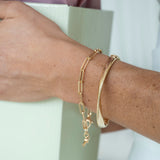 9ct Yellow Gold Hollow Paperclip Link Bracelet with T bar