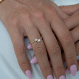 18ct Rose Gold Toi et Moi 0.44ct Diamond  Ring (Pear and Round Cut Duo)