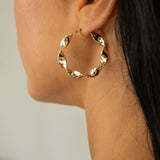 9ct Yellow Gold 25MM Twist Hoop Earrings