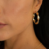 9ct Yellow Gold 25MM Twist Hoop Earrings