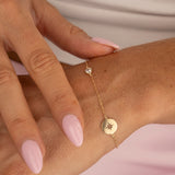 9ct Yellow Gold Compass Bracelet with CZ