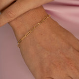 9ct Yellow Gold Solid Gold Paperclip Bracelet