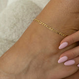 9ct Yellow Gold Figaro Anklet
