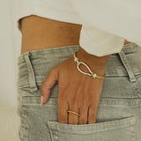 9ct Yellow Gold CZ Hook Bangle