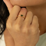 18ct Rose Gold Green Tourmaline Diamond Ring