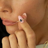 18ct Rose Gold Light Blue Sapphire with Diamond Ring