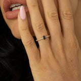 18ct Rose Gold Light Blue Sapphire with Diamond Ring