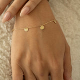 9ct Yellow Gold Disc Charms Bracelet