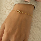 18ct Yellow Gold 0.14ct Diamond Infinity Bracelet