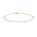 9ct Yellow Gold 0.08ct Diamond Droplets Bracelet