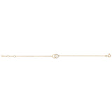 9ct Yellow Gold Plain and CZ Entwined Circle Bracelet