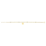 9ct Yellow Gold CZ Bracelet with Disc Charm