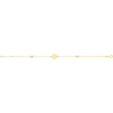 9ct Yellow Gold Round ID Bracelet with CZ