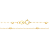 9ct Yellow Gold Rolo and Bead Anklet