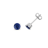 9ct White Gold Sapphire Claw Set Stud Earrings