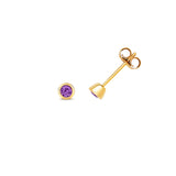 9ct Yellow Gold 0.24ct Amethyst Stud Earrings
