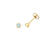 9ct Yellow Gold 0.20ct Aquamarine Stud Earrings