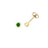 9ct Yellow Gold 0.22ct Emerald Stud Earrings