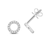 9ct Gold 0.12ct Diamond Circle Shape Studs