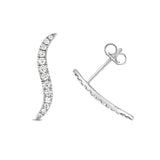 9ct White Gold 0.25ct Diamond Ear Climbers