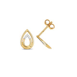 9ct Yellow Gold Pear Shape 0.02ct Diamond Stud Earrings