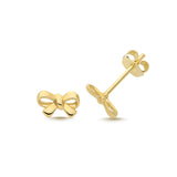 9ct Yellow Gold Bow Stud Earrings