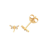 9ct Yellow Gold Dragonfly Stud Earrings