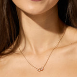 9ct Yellow Gold Diamond Interlocking Circles Necklace