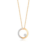 9ct Gold Circle Necklace with 0.06ct Diamond