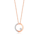 9ct Gold Circle Necklace with 0.06ct Diamond