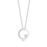 9ct Gold Circle Necklace with 0.06ct Diamond