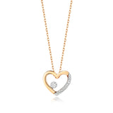 9ct Gold Heart Necklace with 0.06ct Diamond
